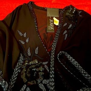 Jkara New York lovely evening top black with sequins